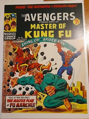Buy Avengers #49  1974 VFINE- 7.5 Reprints 1st Meeting Of Spider-Man & Shang-Chi • 4.99£