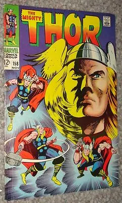 Buy Thor #158 Kirby Classic Cover Glossy Vf- Orgin Issue • 32.63£