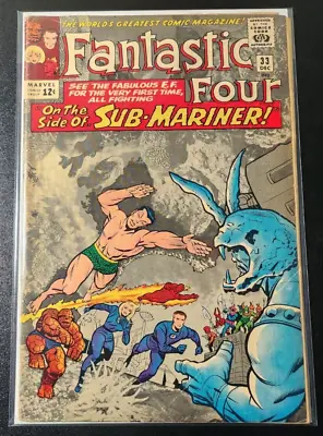 Buy Fantastic Four #33 1st Appearance Of Attuma 1964 Sub-Mariner Cover Stan Lee MCU • 36.19£