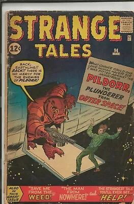 Buy Strange Tales #94 ORIGINAL Vintage 1962 Marvel Comics 1st Pildorr Detached Cover • 78.84£