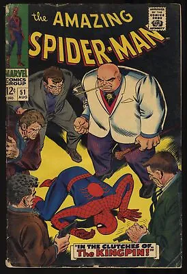 Buy Amazing Spider-Man #51 GD+ 2.5 2nd Appearance Kingpin! Marvel 1967 • 48.60£