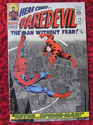 Buy Daredevil #16 (1966) 1st Romita Sr Art On Spider-Man; VG+ • 149.95£