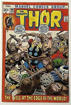 Buy Thor #195 - Marvel Comics 1972 - Low Grade • 3.98£