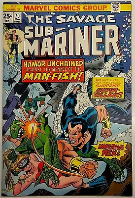 Buy Marvel Comics Bronze Age Namor Savage Sub Mariner Key Issue 70 High Grade FN • 0.99£