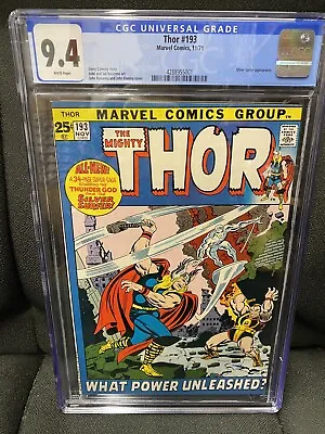 Buy Marvel Comics Thor #193 CGC 9.4 1971 Giant Size • 293.11£