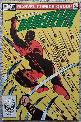 Buy Daredevil Issue #189 Near Mint Marvel 1982 Frank Miller Artwork Black Widow • 8£