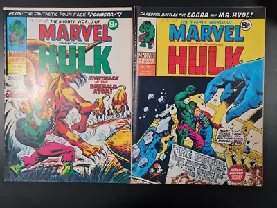 Buy The Mighty World Of Marvel Starring Hulk / Avengers #125 & #126 Marvel Uk 1975 • 0.99£