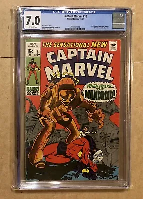 Buy Captain Marvel 18 CGC 7.0 (1969) - Carol Danvers Gets Powers - Ms. Marvel • 86.73£
