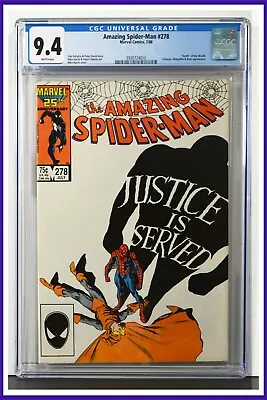 Buy Amazing Spider-Man #278 CGC Graded 9.4 Marvel July 1986 White Pages Comic Book. • 81.96£