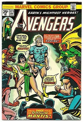 Buy Avengers #123 Fn+ 6.5 Origin Mantis! Zodiac! Thor! Iron Man! Bronze Age Marvel! • 27.58£