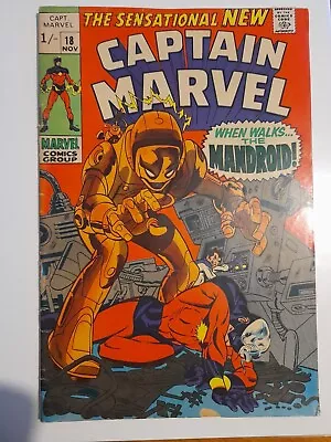 Buy Captain Marvel #18 Nov 1969 Good/VGC 3.0 Origin Of Carol Danvers Superpowers • 14.99£