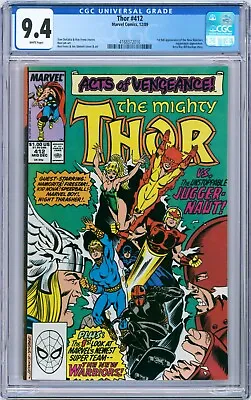 Buy Thor #412 1989 Marvel CGC 9.4 1st Night Thrasher & New Warriors • 60.32£