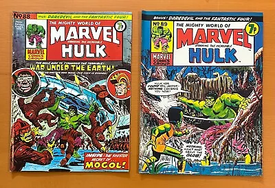 Buy Mighty World Of Marvel #88 & 89. RARE MARVEL UK 1974. 2 X FN+ Bronze Age Comics • 18.71£