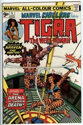 Buy Marvel Chillers 4 From 1975 Feature Tigra & Kraven The Hunter • 5£