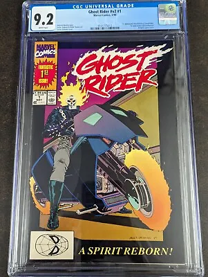 Buy Ghost Rider V2 #1 CGC 9.2 1st App Deathwatch, Saltares, 1990, Marvel Comics • 71.48£