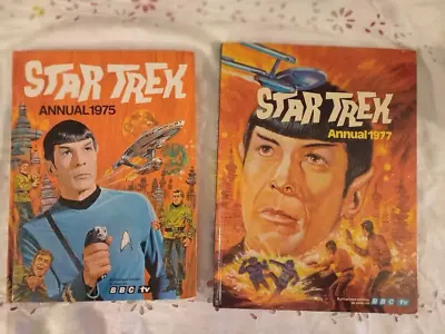 Buy 2 X Vintage Star Trek Annuals 1975 1977 VGC Original BBC TV Series Space • 4£