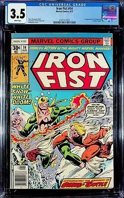Buy Iron Fist #14 CGC 3.5 White Pages 1st Appearance Of Sabretooth Marvel Comic 1977 • 174.78£