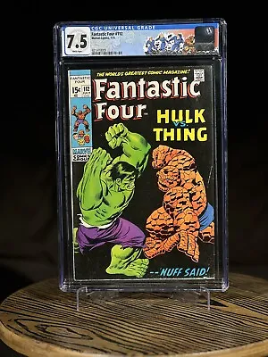 Buy FANTASTIC FOUR #112 July 1971 CGC 7.5 Classic Hulk Vs Thing II Jonah Jameson  • 261.20£