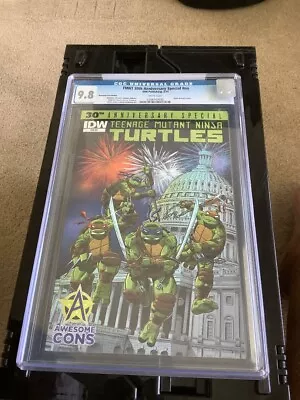 Buy Teenage Mutant Ninja Turtles 30th Anniversary RE CVR Awesome Cons FREE CGC 9.8 • 47.45£