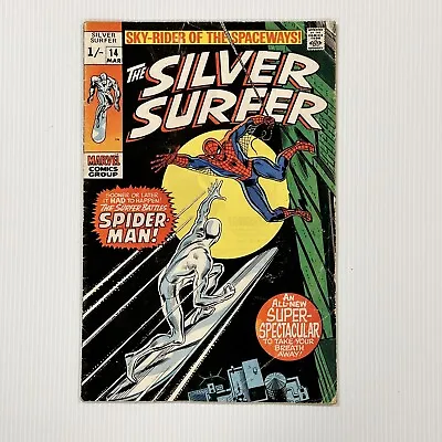 Buy Silver Surfer #14 1970 VG Pence Copy Spider-man Crossover • 66£