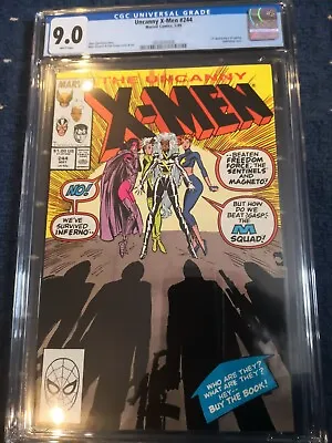 Buy Marvel Comics Uncanny X-men #244 5/1989 -  First Appearance Of Jubilee - Cgc 9.0 • 100£