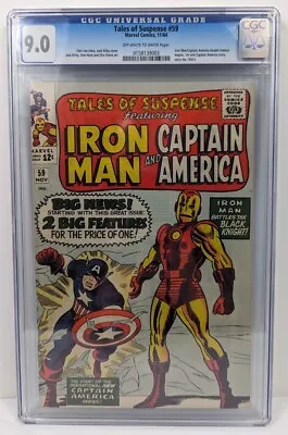 Buy Tales Of Suspense #59 1st SA Cap Solo Story 1st Jarvis CGC 9.0 Marvel 1964 • 1,114.89£