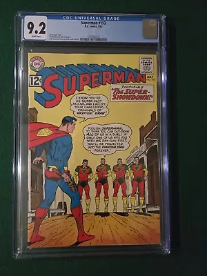 Buy Superman #153 CGC 9.2 WHITE PAGES! 1962 DC Yellow Cover • 470.41£