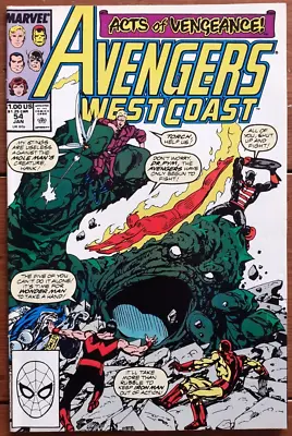 Buy Avengers West Coast 54, Ff #1 Homage Cover, Marvel Comics, January 1990, Vf- • 5.99£