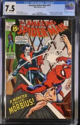 Buy Amazing Spider-man #101 Cgc 7.5 1st Appearance Of Morbius 1971 Ow/wp • 475.71£