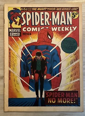 Buy Vintage Spider-man Comics Weekly Marvel UK Issue Number 44 - Fair Condition 1973 • 19.99£