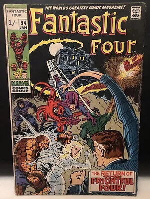 Buy Fantastic Four #94 Comic Marvel Comics 1st App Agatha Harkness Silver Age 3.5 • 55£