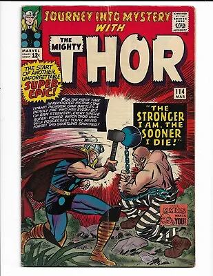 Buy Journey Into Mystery 114 - Vg/f 5.0 - 1st Appearance Of Absorbing Man (1965) • 98.95£