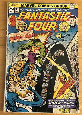 Buy Fantastic Four #167; Perez; Hulk; Gateway Arch; Marvel Value Stamp; Spiderman Ad • 28.51£