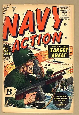 Buy Navy Action #5 FR Heath Cover! Romita! Maneely! WWII Korean WAR! 1955 Atlas W572 • 15.83£