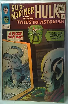 Buy Tales To Astonish Sub-Mariner And The Incredible Hulk  Marvel Comics 72 • 13.91£