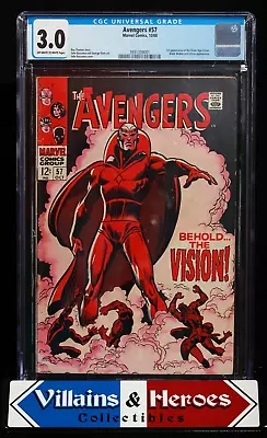 Buy Avengers #57 ~ CGC 3.0 ~ 1st Silver Age Vision ~ Marvel Comics (1968) • 180.95£