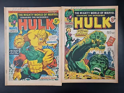 Buy The Mighty World Of Marvel Starring Hulk / Avengers #56 & #57 Marvel Uk 1973 • 0.99£