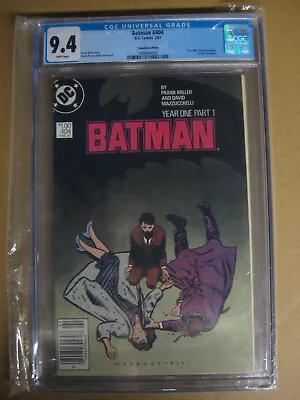 Buy DC Batman 404 CGC 9.4 Canadian Price Variant CPV Year One Frank Miller White Pgs • 98.83£