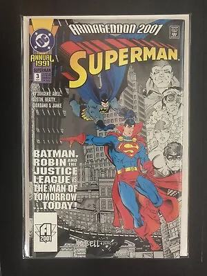 Buy SUPERMAN ANNUAL # 3 (DC Comics, ARMAGEDDON 2001, Jurgens/Abell, 1991) NM • 4£