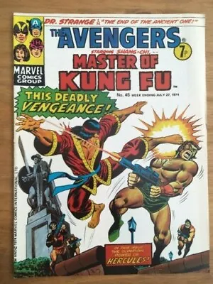 Buy The Avengers Starring Shang - Chi Master Of Kung Fu UK Marvel  #45 1974 F/VF 7.0 • 3.50£