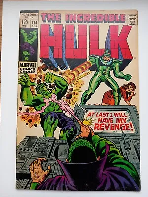 Buy Incredible Hulk #114 (Lee/Trimpe) Marvel Comics 1969 FN *Sandman/Mandarin App* • 16£