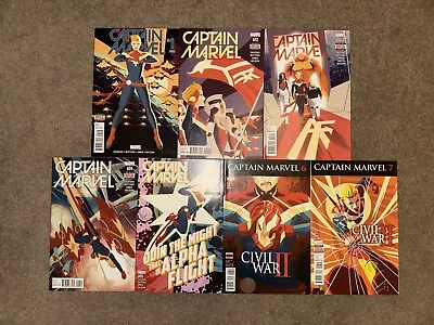 Buy Captain Marvel #1-# Comic Lot Marvel 2016 Covers By Anka, App By Alpha Flight • 1.99£