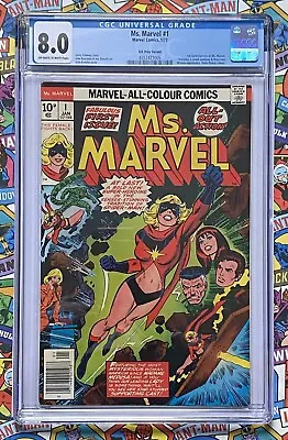 Buy MS MARVEL #1 - JAN 1977 - 1st MS MARVEL APPEARANCE! - CGC (8.0) VERY FINE!!! • 99.99£