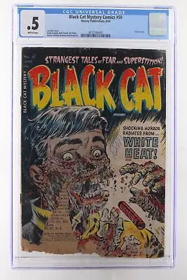 Buy Black Cat Mystery Comics #50 - Harvey Publications 1954 CGC .5 Classic Cover. • 3,636£