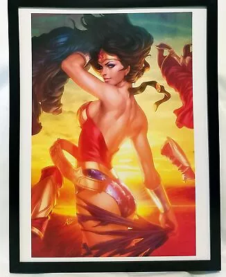 Buy Wonder Woman By Stanley Artgerm Lau FRAMED 12x16 Art Print DC Comics Poster • 47.39£