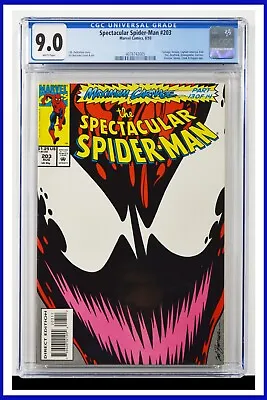 Buy Spectacular Spider-Man #203 CGC Graded 9.0 Marvel 1993 White Pages Comic Book.  • 61.50£