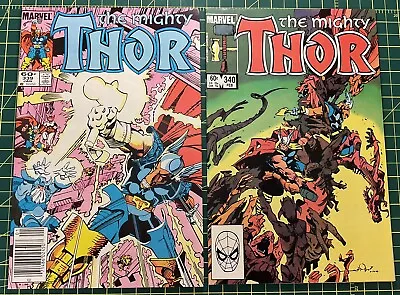 Buy THOR #339 & 340 LOT (1984) Marvel; Walt Simonson; Newstand 339 • 8.04£