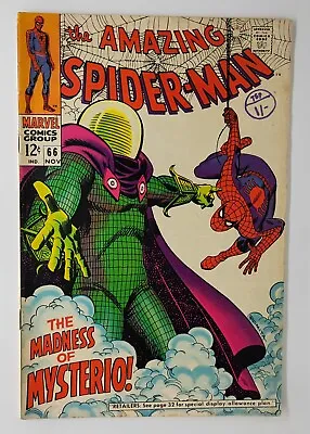 Buy Amazing Spider-Man #66 FN- Classic John Romita Mysterio Cover 1968 • 70£