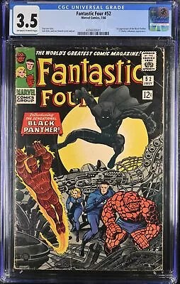 Buy Fantastic Four #52 CGC VG- 3.5 1st Appearance Of Black Panther! Marvel 1966 • 347.08£
