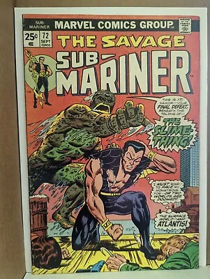 Buy Prince Namor The SUB-MARINER #72, Mid Grade, First Appearance Of Slime Thing • 18.68£